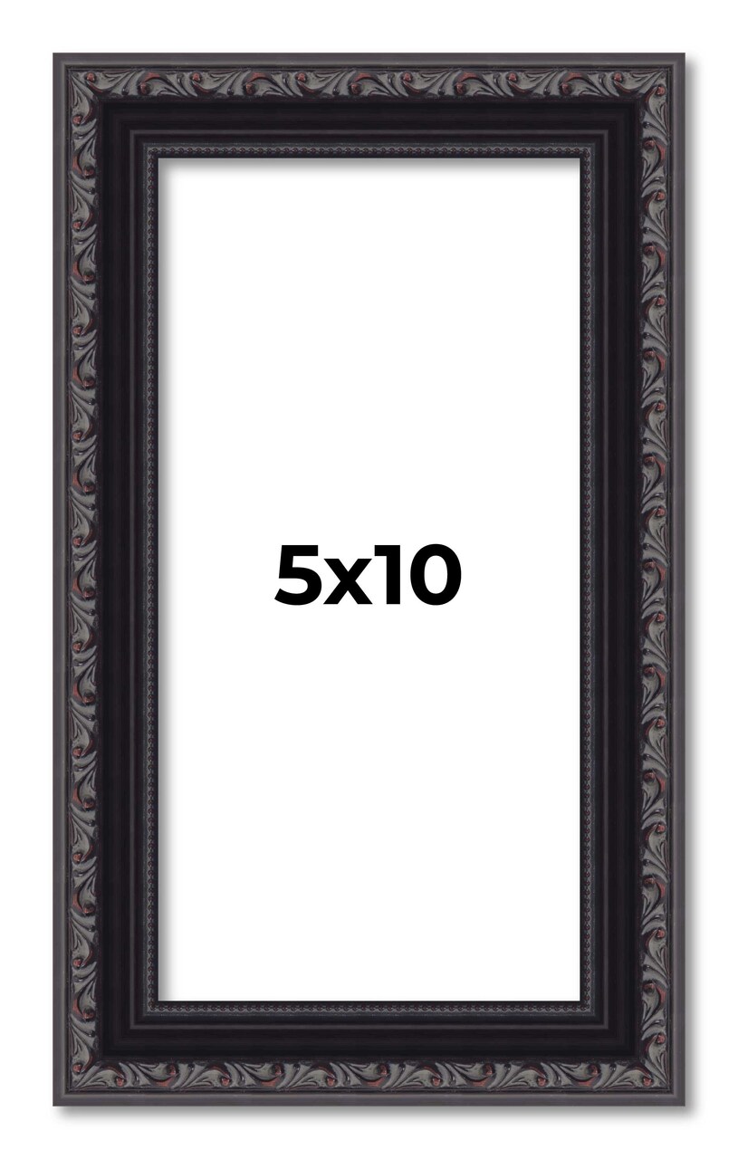 Panoramic Antique Red Picture Frame - UV Acrylic, Foam Board Backing, Hanging Hardware